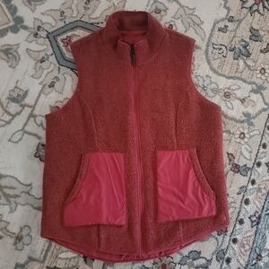 Red Sleeveless Fleece Vest